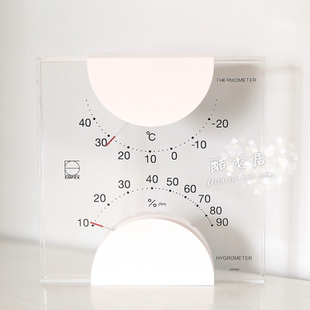 EMPEX 透明方款日本制造进口湿度计高精准度室内家用壁挂式温度计