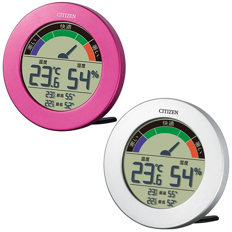 西铁城CITIZEN日本进口湿度计 表精准家用室内金属电子显示温度计
