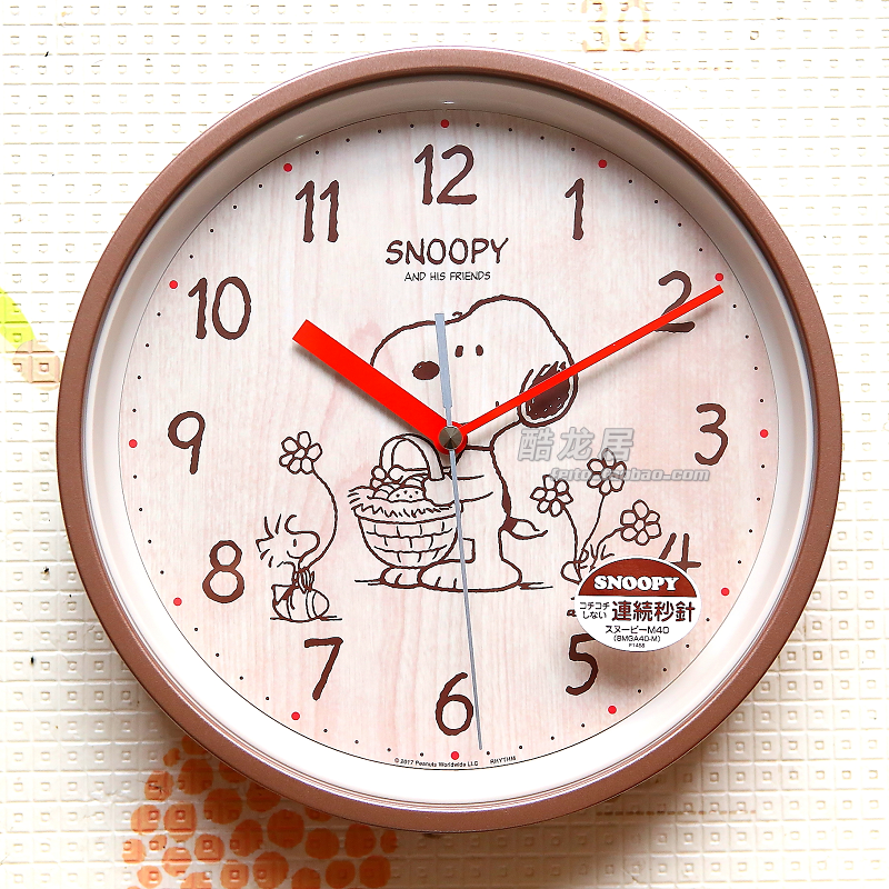 日本丽声史努比卡通可爱房间挂钟