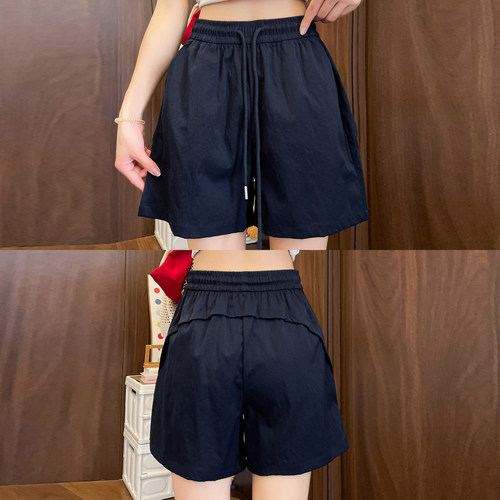 大码高腰速干提臀美式阔腿短裤子