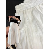 白色半身裙女春夏大码 胖mm2 300斤高腰显瘦a字长裙小个子蛋糕伞裙