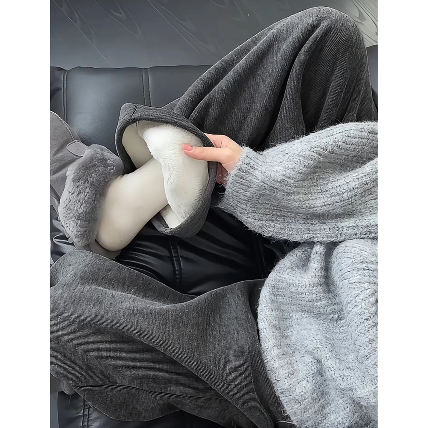 加绒显瘦糯米裤子冬季女大码女装