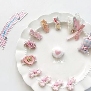 MOG粉粉 爱心宠物发夹猫咪狗狗发夹马尔济斯bb夹比熊约克夏