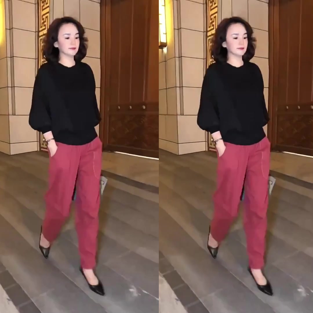 欧货时尚套装女2025春季新款减龄宽松蝙蝠袖上衣百搭显瘦哈伦裤潮
