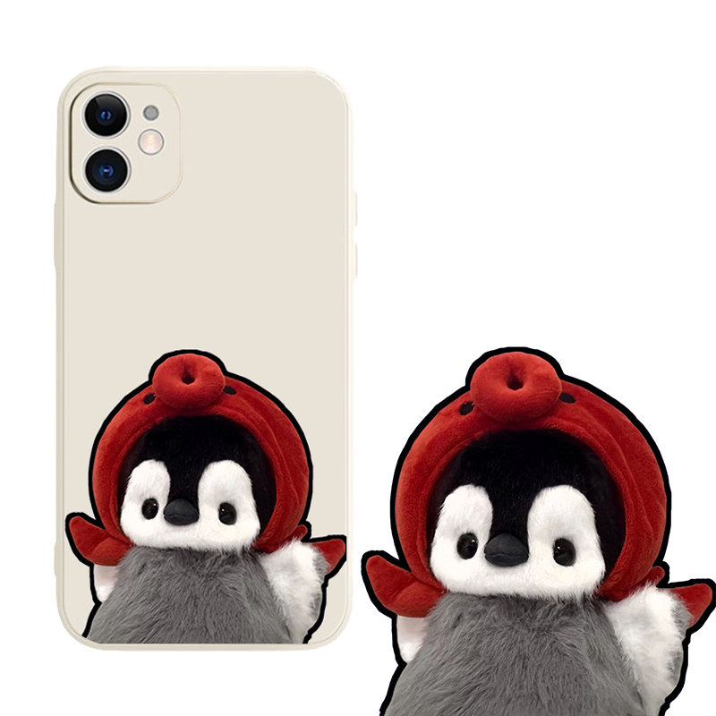 可爱企鹅玩偶手机壳！