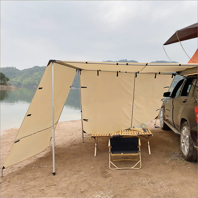 定制帐篷户外防雨加厚带灯便携式车边侧帐折叠牛津2.5*2.5米大汽
