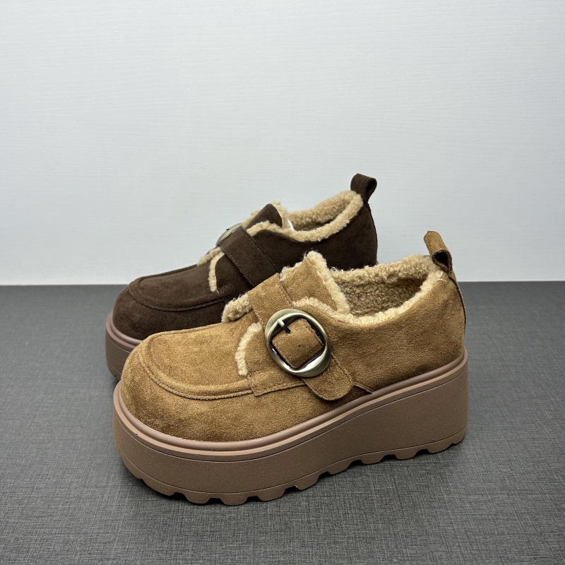 品牌撤柜处理勃肯鞋女冬新款厚底增高自留款加绒保暖雪地毛毛棉鞋
