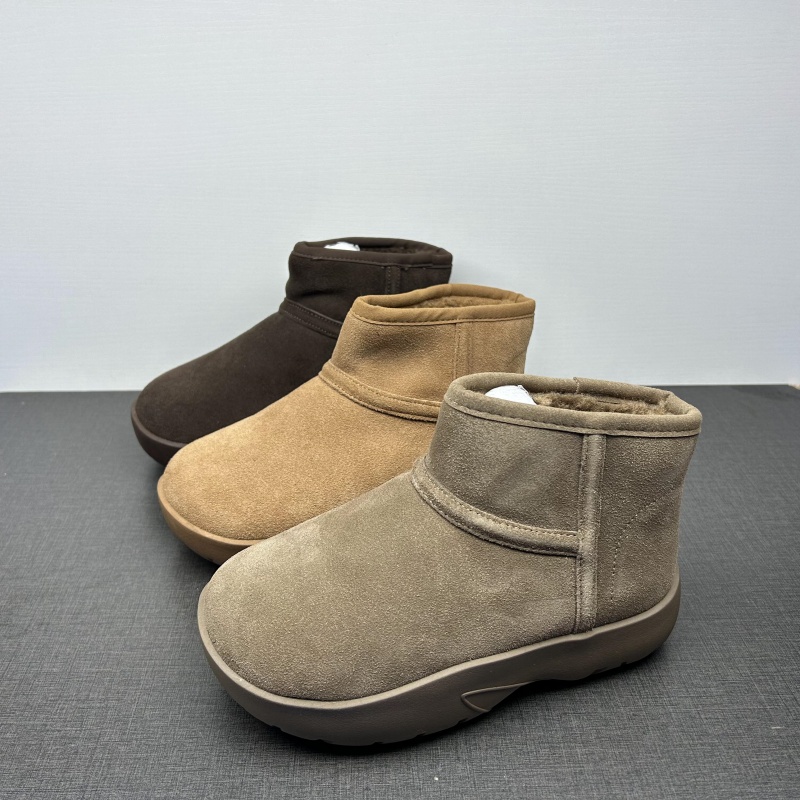 品牌撤柜处理真皮厚底雪地靴女冬季新款防滑加绒加厚保暖短筒靴子