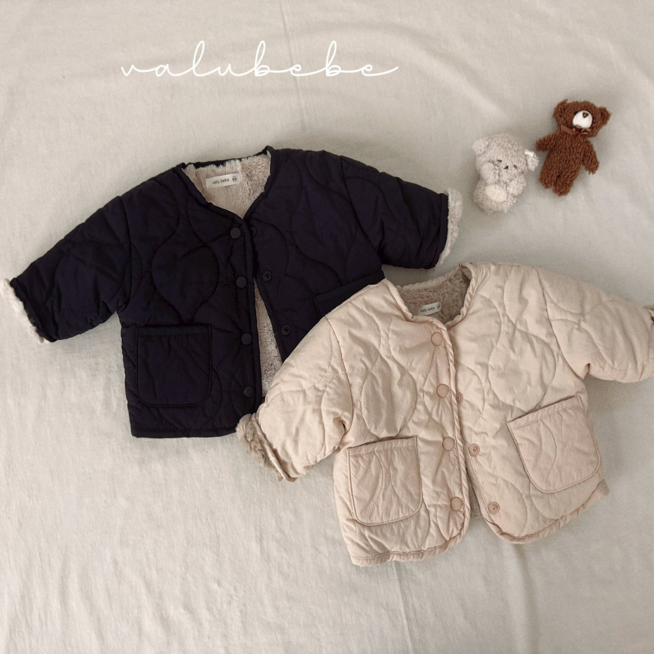 韩国童装代购VALU BEBE冬男女婴童宝宝棉软保暖加绒棉衣棉服外套