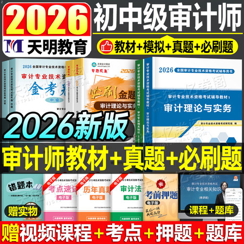中级审计师考试教材2026年审计理论与实务专业相关知识基础2025初级高级官方书历年真题库模拟试卷押题必刷题一本通三色笔记练习题