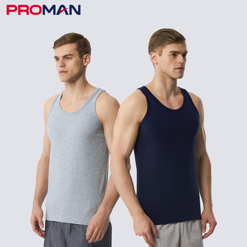 proman豪门男士弹力棉圆领背心