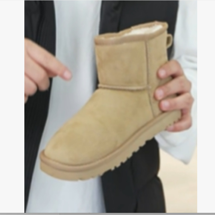 冬季毛绒雪地靴男女加绒保暖短靴棉鞋防寒靴