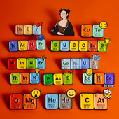 素符号拼英文 Genius PASS 理科生礼物元 Baby Cute nice胸针