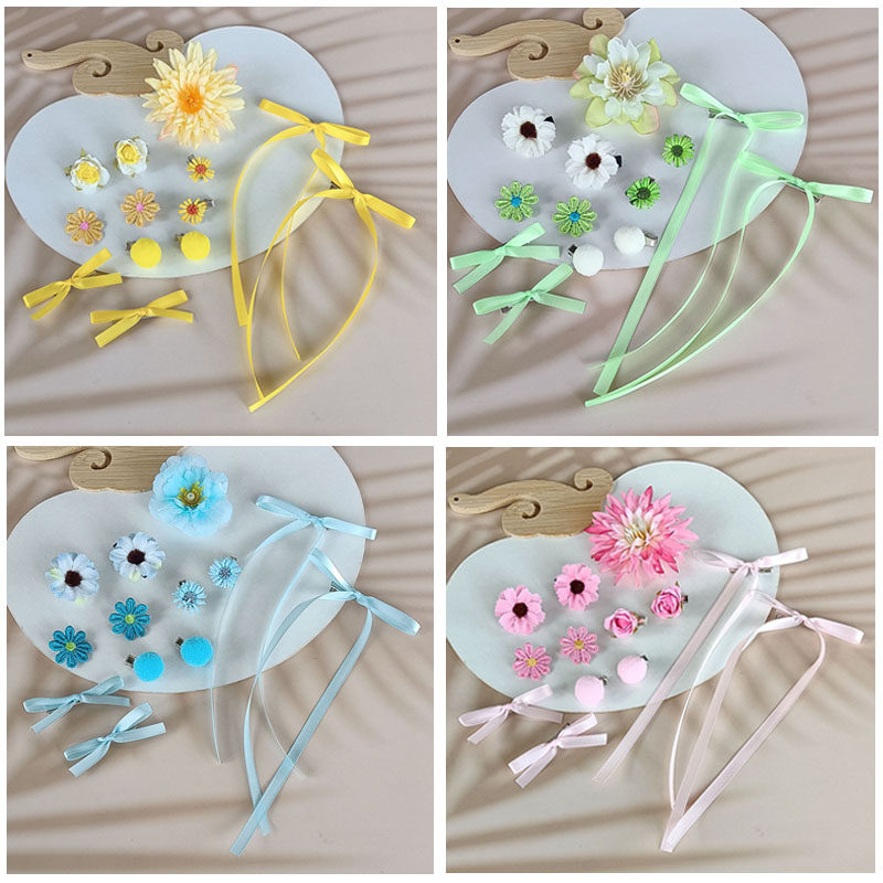 清新小花发卡少女麻花辫头饰花朵