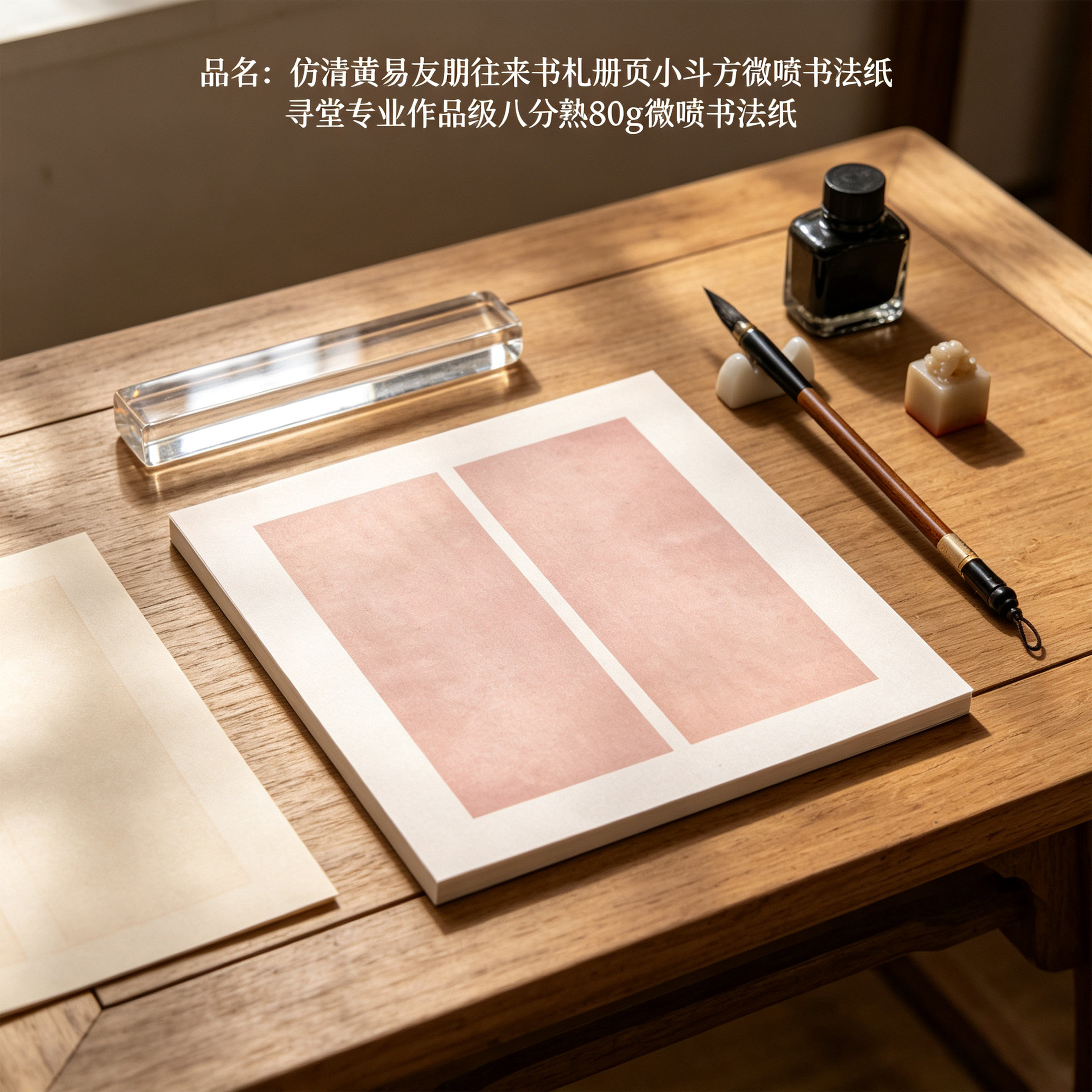 仿清黄易友朋往来书札小斗方微喷八分熟书法创作册页装裱专用纸