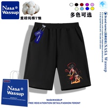 NASA联名哪吒男童夏季100%纯棉薄款短裤儿童男女帅气运动五分裤子