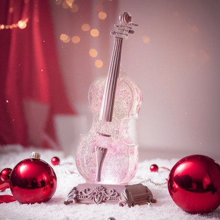 情人节小提琴蓝牙水晶球音乐盒八音盒摆件女生小女孩儿童生日礼物