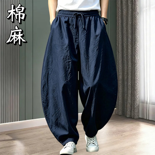 春夏棉麻太极裤灯笼裤武术阔腿裤