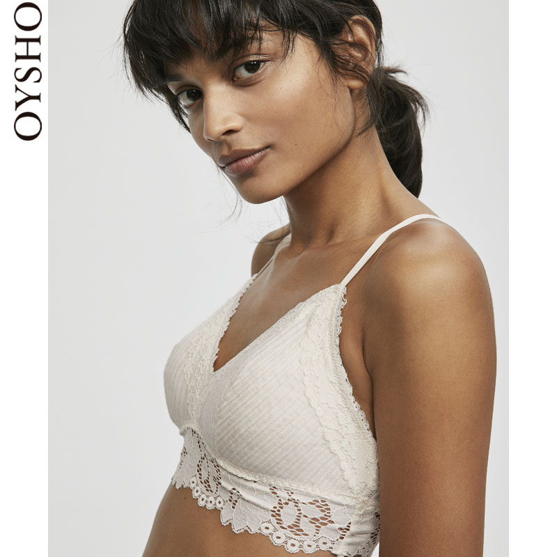 Oysho ¹³±àÀÙË¿»¨±ßïοÕÕëÖ¯Èý½ÇÎÄÐØ 30199340720
