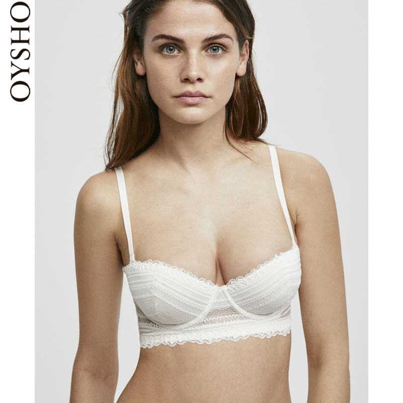 Oysho °×É«±¡¿îVÐͿɲð¼ç´øº¬ÐصæÀÙË¿ÎÄÐØÓиÖȦ 30105502959
