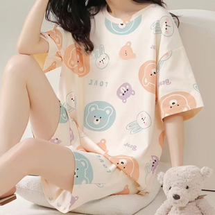 短裤 卡通家居服套装 薄款 女士夏季 可外穿 2025年新款 睡衣女夏天短袖