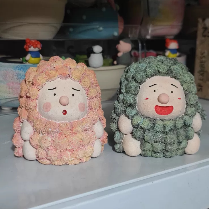 一卌猪猪系列手工陶瓷摆件鹌鹑蛋装饰摆件