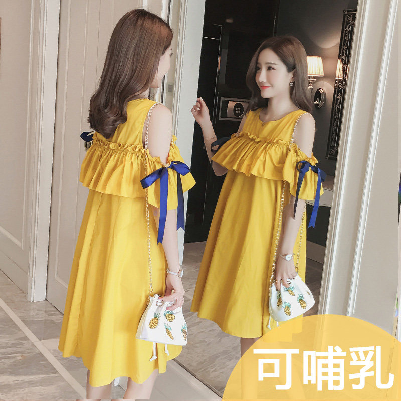 孕妇夏季连衣裙仙女范超仙气质2020新款潮妈夏天孕妇裙小清新套装