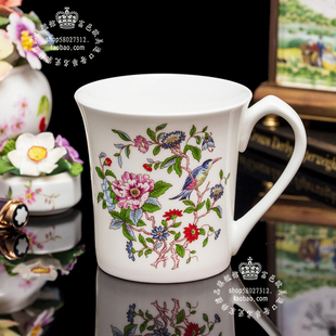 英国安兹丽Aynsley雀鸟花卉骨瓷水杯早餐杯咖啡杯马克杯牛奶杯