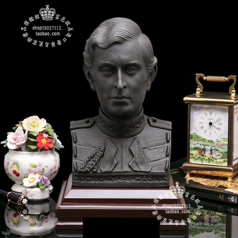 限量500 wedgwood查尔斯王儲1981玄武岩陶瓷雕像会议厅客厅摆件