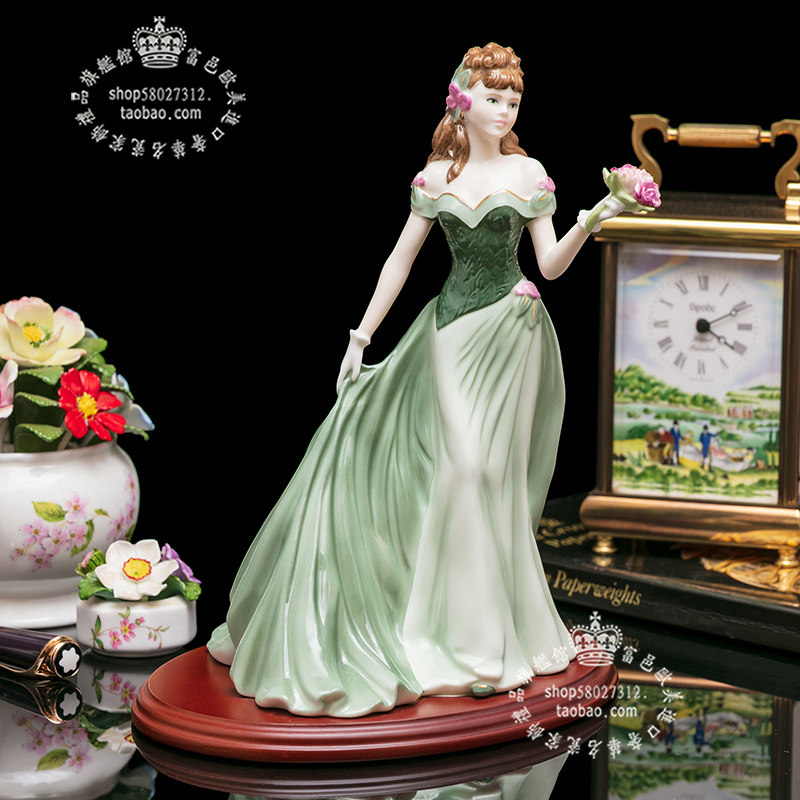 英国Royal Worcester皇家伍斯特手工优雅佳丽杰西卡陶瓷人物摆件
