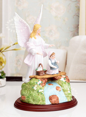 祈福守护天使陶瓷娃娃电视柜摆件