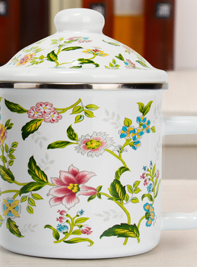 加厚搪瓷珐琅杯芳香复古风大搪瓷茶杯泡面杯加大搪瓷缸凉水缸子