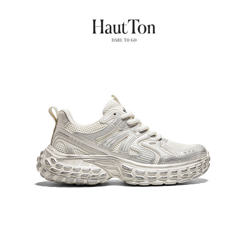 HautTon皓顿白色老爹鞋男
