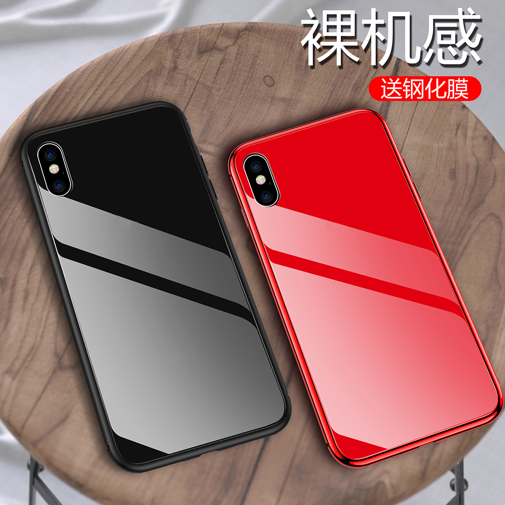 iPhoneXÊÖ»ú¿ÇÆ»¹ûXпî¹è½ºÌ×·ÀˤiPhone xs maxÅ®8X³±ÅÆiPhone xrÍøºì7plusÄÐiPxÈ«°ü¾µÃæ²£Á§¿Ç