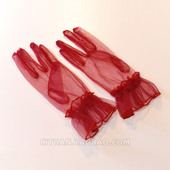 Lolita洛丽塔酒红蕾丝网纱圣诞手套lo娘茶话会花嫁配饰搭配手袖