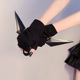 Lolita洛丽塔赛博朋克哥特绒面手套保暖露指亚比修女cos护腕袖 套