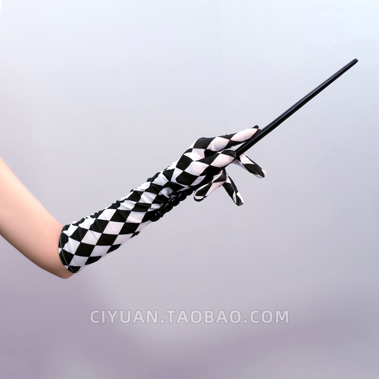 Lolita洛丽塔朋克哥黑白菱格小丑魔术手套亚文化手袖臂袖cos配饰