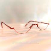 Lolita赛博朋克哥特蒸汽酒红下半框眼镜带镜片纯欲凹造型圣诞cos