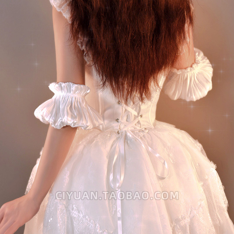 Lolita褶皱泡泡袖手臂袖套