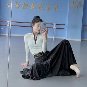 蒙古舞蹈演出服新款艺考练习裙蒙族舞蹈服女民族大摆裙蒙古服装女