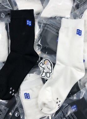 Taikonaut ADER ERROR 方块字母刺绣中筒街头运动百搭男女潮袜