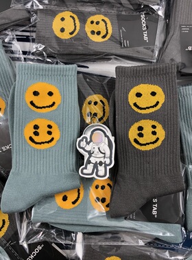 Taikonaut CPFM搞怪四眼笑脸kanye侃爷同款男女中筒欧美街头潮袜