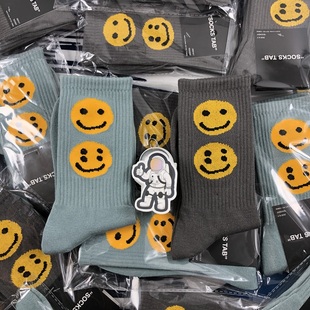 Taikonaut 男女中筒欧美街头潮袜 CPFM搞怪四眼笑脸kanye侃爷同款