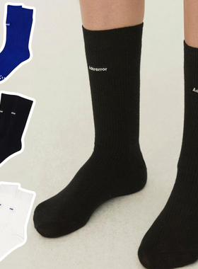 Taikonaut 现货ader双针中筒基础款刺绣纯棉男女街头运动潮袜