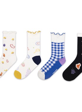 Taikonaut 现货海洋沙滩木耳边少女系列lolita洛丽塔可爱袜子女