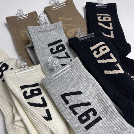 春夏FOG第七季复线ESSENTIALS纯色1977数字袜棉质情侣中筒ins潮袜