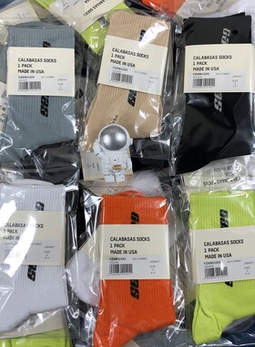 欧美潮牌ins长袜侃爷同款CALABASAS 男女运动街头中筒潮袜