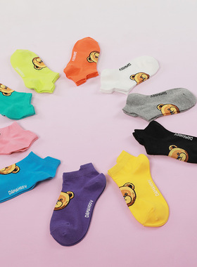 Taikonaut 小熊头船袜春夏新品薄款袜子女日系可爱韩版ins潮短袜