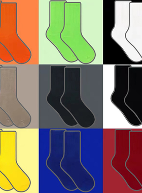 Taikonaut 黑白系列纯色袜子基础百搭四季运动中长筒男女ins潮袜