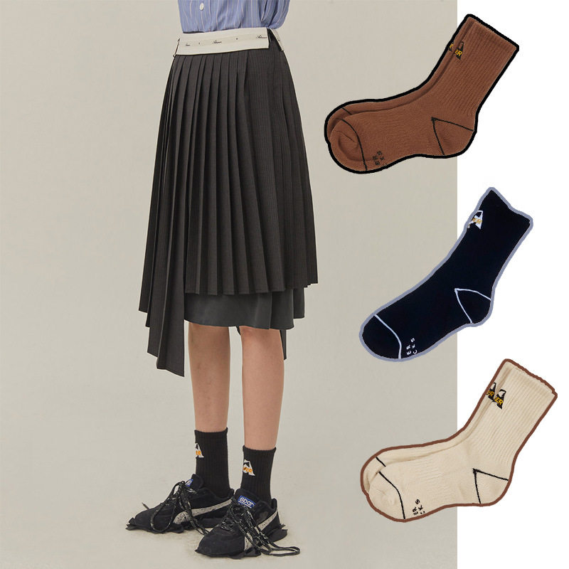 taikonaut 现货秋冬新款ader 纵横字母刺绣中筒街头男女潮袜